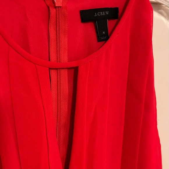 J Crew red dress with pleats - Picture 2 of 2